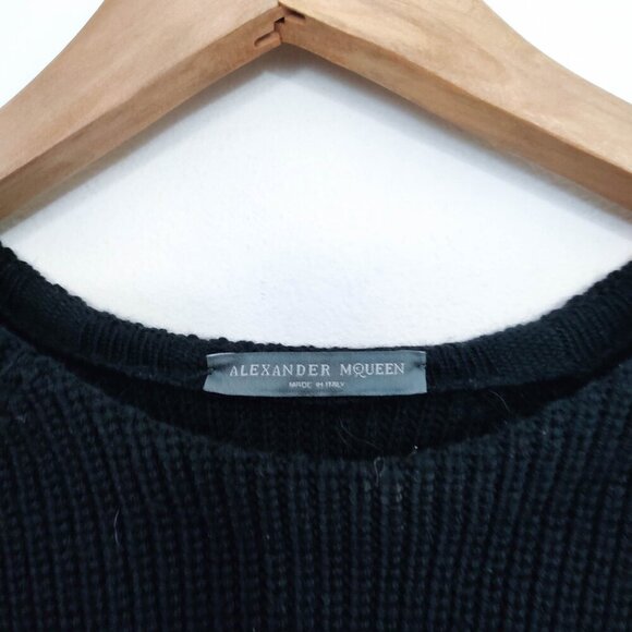 Alexander McQueen Merino Wool Bell Sleeve Colorblock Knit Dress Small - Picture 11 of 11